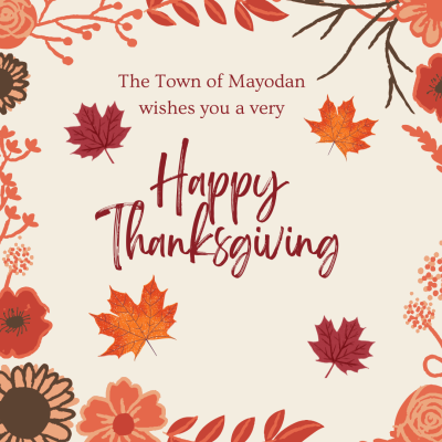 The Town of Mayodan wishes you a very Happy Thanksgiving.